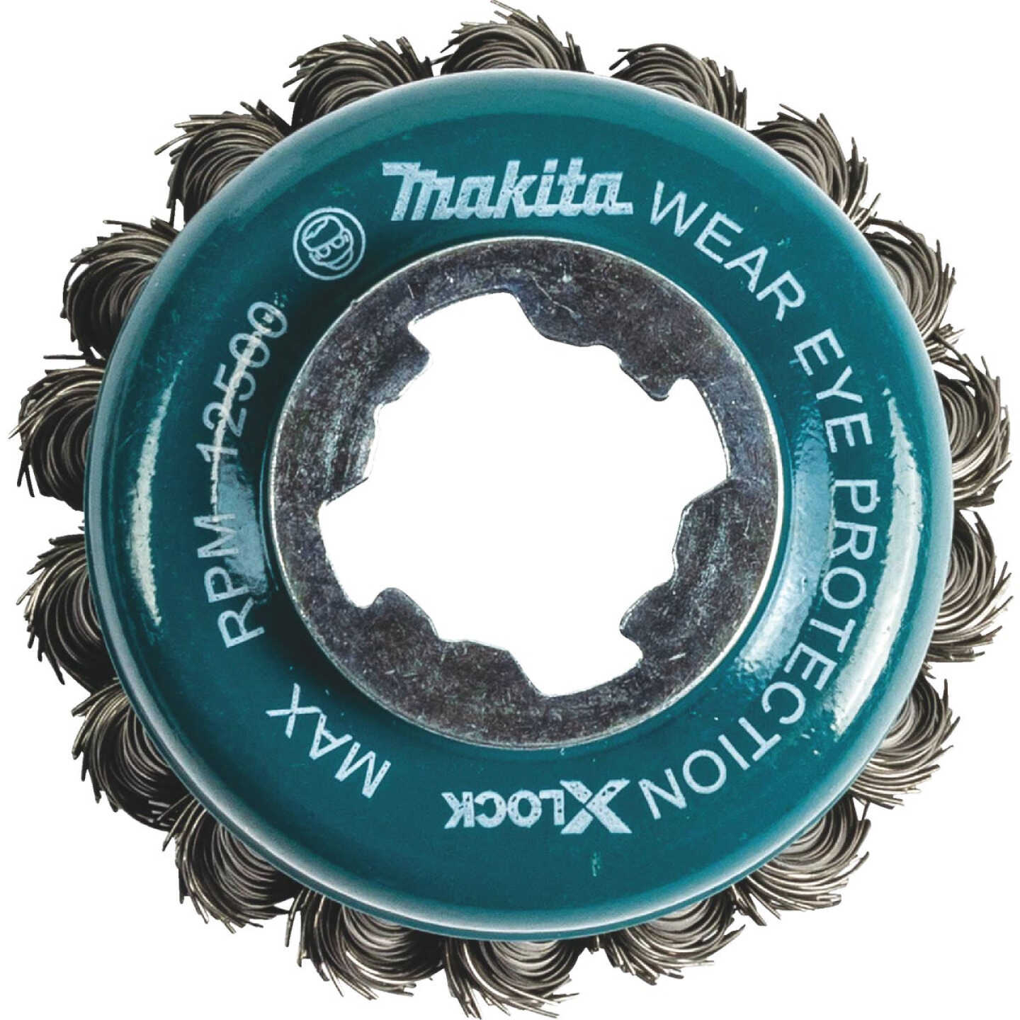 Makita X-LOCK 3-1/8 In. Knotted 0.02 In. Carbon Steel Cup Angle Grinder Wire Brush Image 8