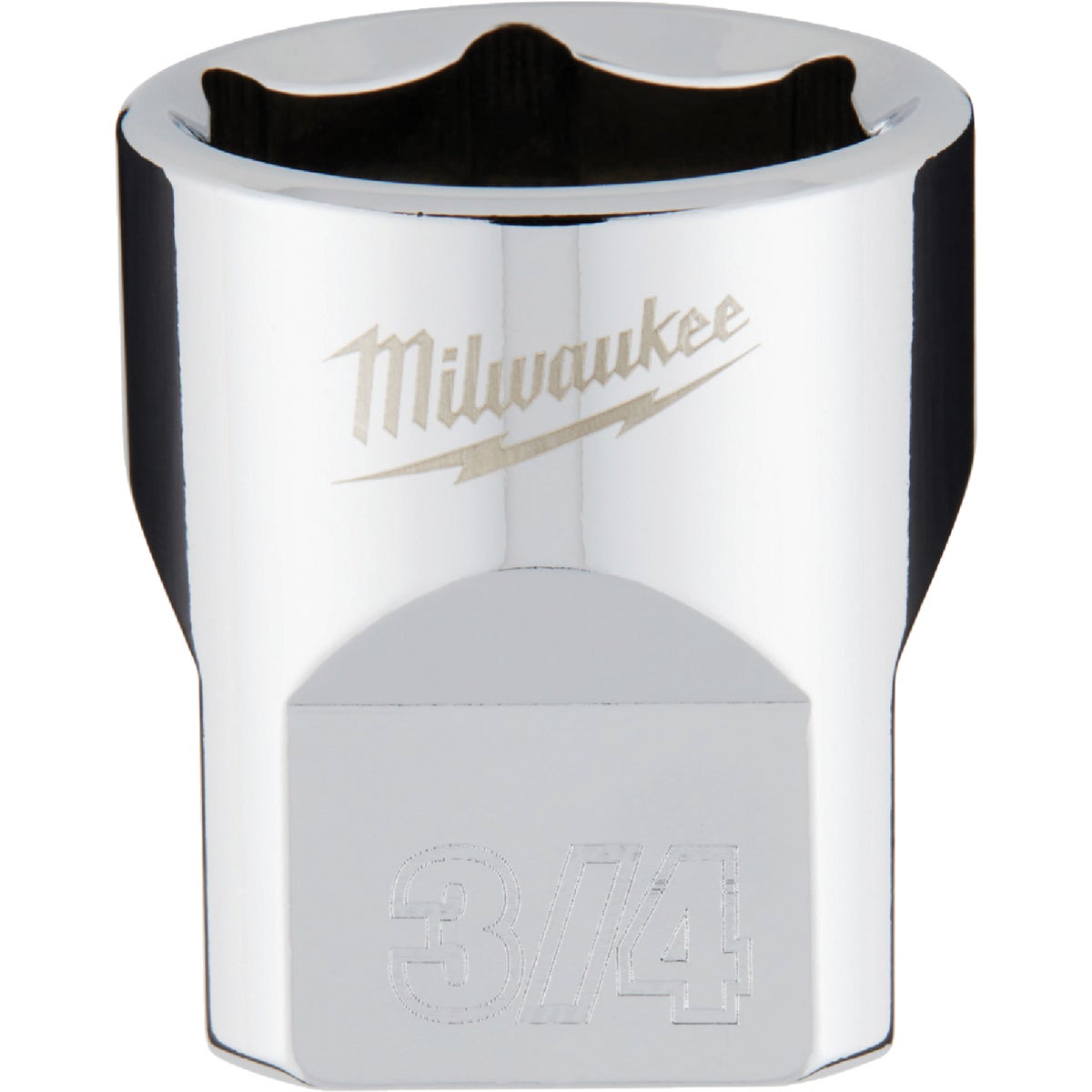 Milwaukee 3/8 In. Drive 3/4 In. 6-Point Shallow Standard Socket with FOUR FLAT Sides