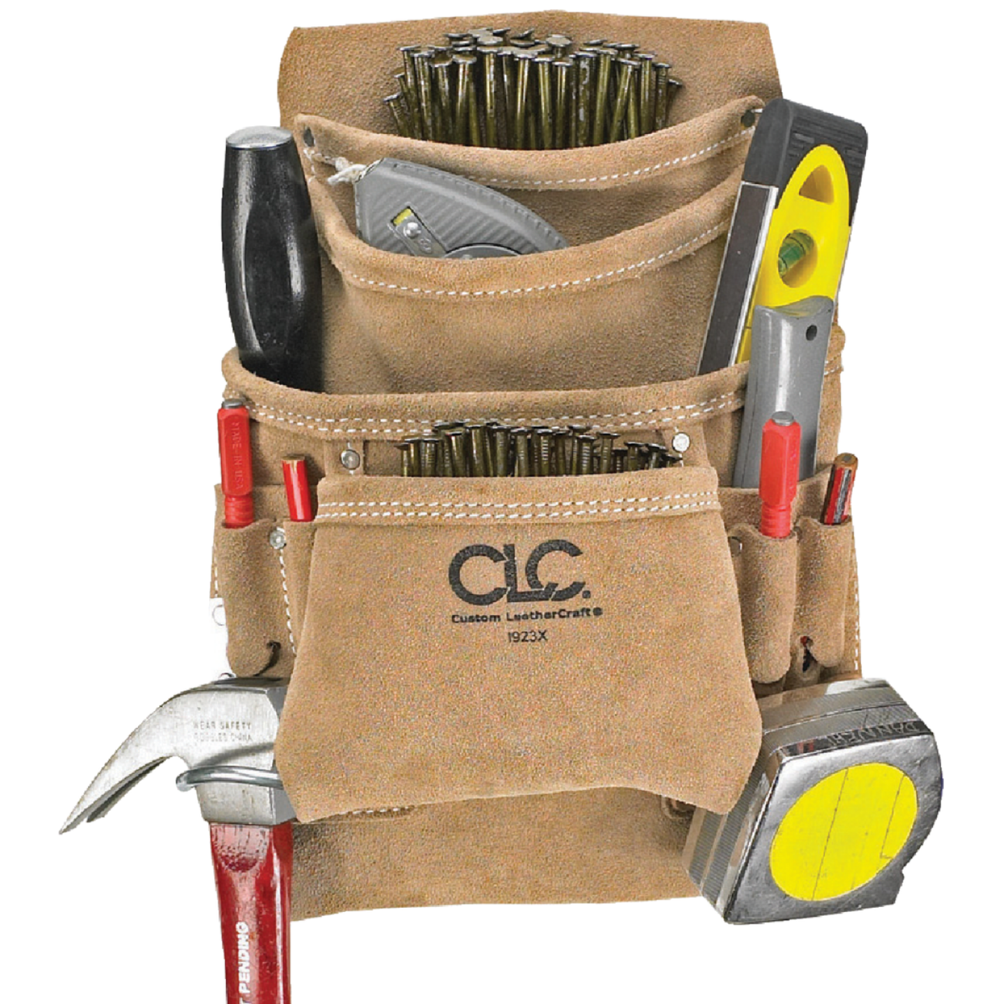CLC 10-Pocket Suede Leather Carpenter's Nail & Tool Bag Image 1