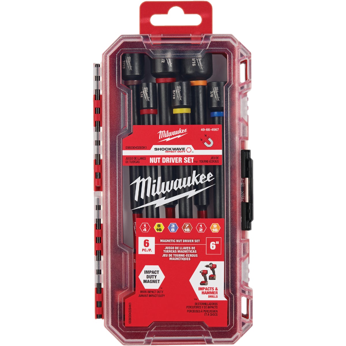 Milwaukee SHOCKWAVE 6 In. Impact Duty Magnetic Nut Driver Set (6-Piece) Image 8
