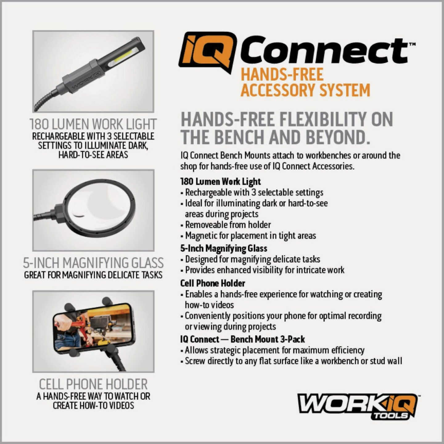 IQ Connect Hands-Free Accessory System with (3) Bench Mounts Image 3