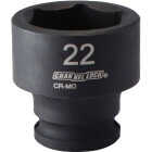 Channellock 3/8 In. Drive 22 mm 6-Point Shallow Metric Impact Socket Image 1