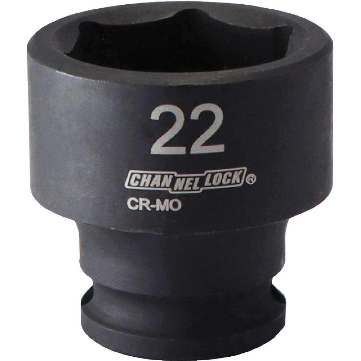 Channellock 3/8 In. Drive 22 mm 6-Point Shallow Metric Impact Socket Image 1