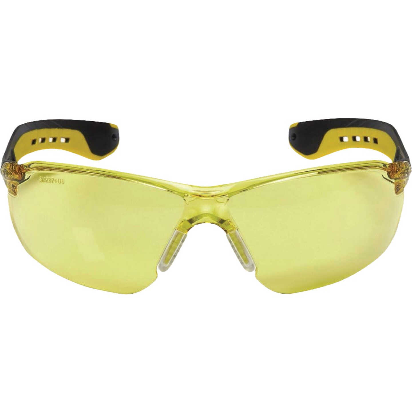 3M Black/Yellow Frame Flat Temple Safety Glasses with Anti-Scratch Amber Lenses Image 1