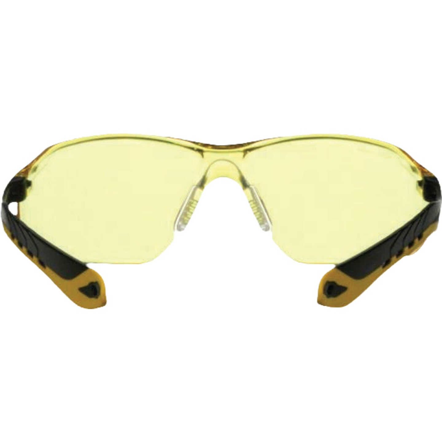 3M Black/Yellow Frame Flat Temple Safety Glasses with Anti-Scratch Amber Lenses Image 2