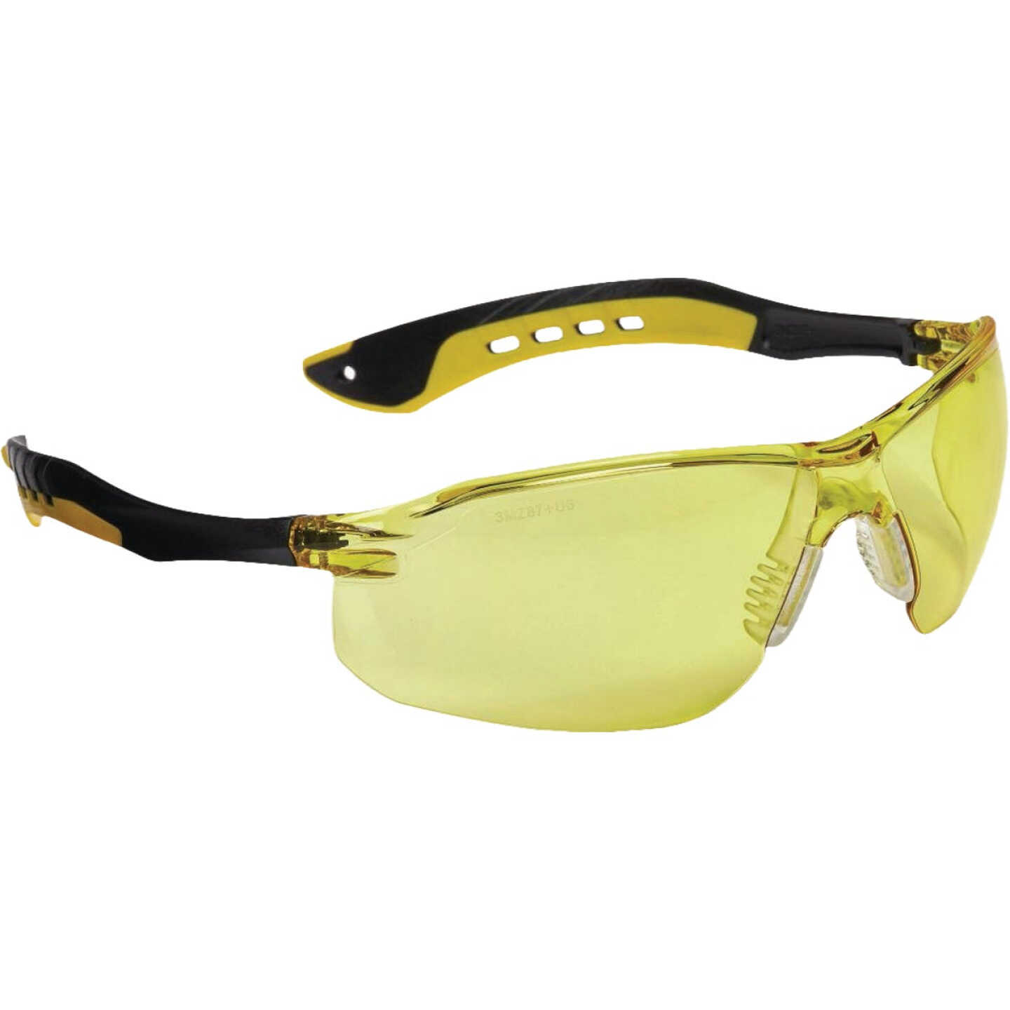 3M Black/Yellow Frame Flat Temple Safety Glasses with Anti-Scratch Amber Lenses Image 5