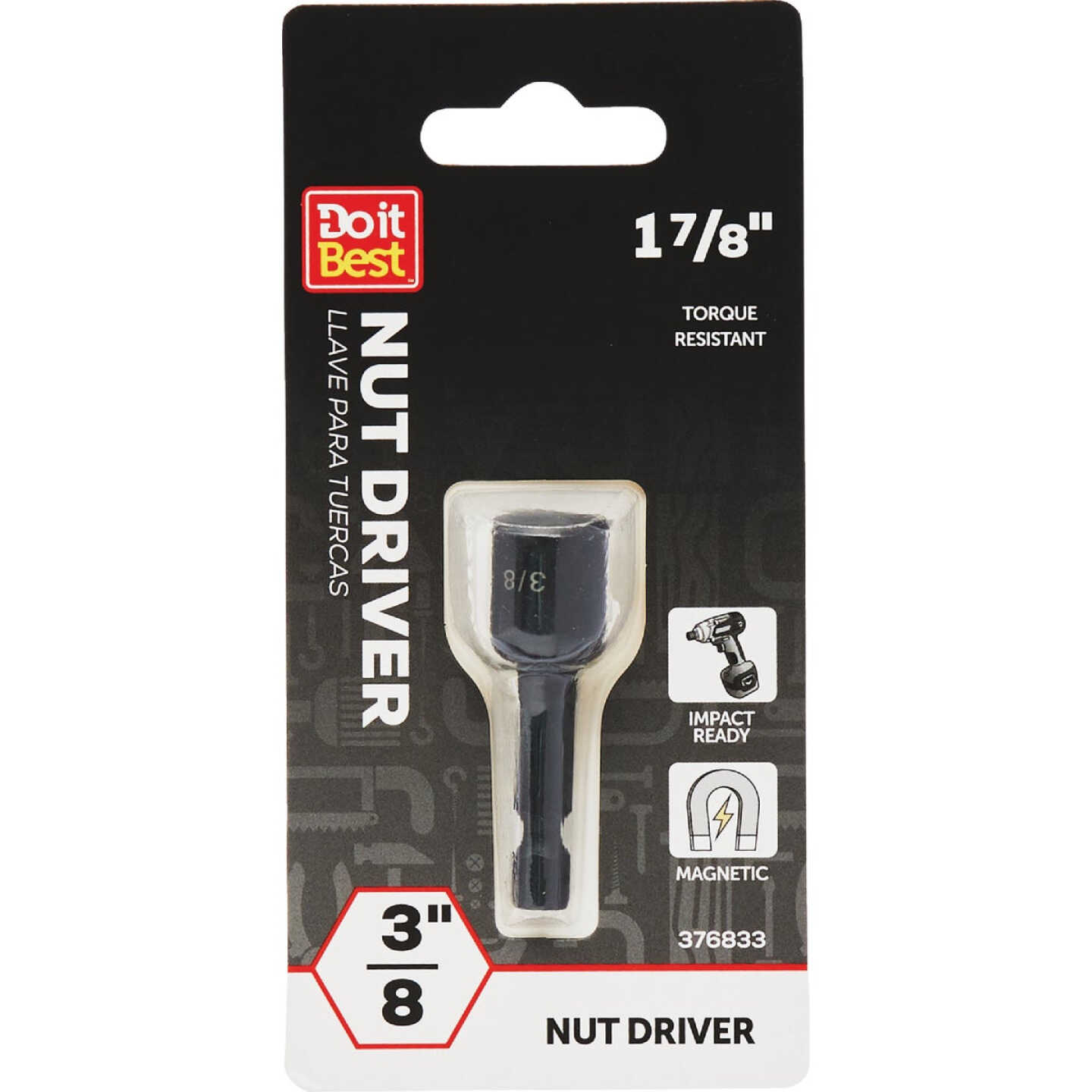 Do it Best 3/8 In. x 1-7/8 In. Magnetic Nutdriver Bit Image 1