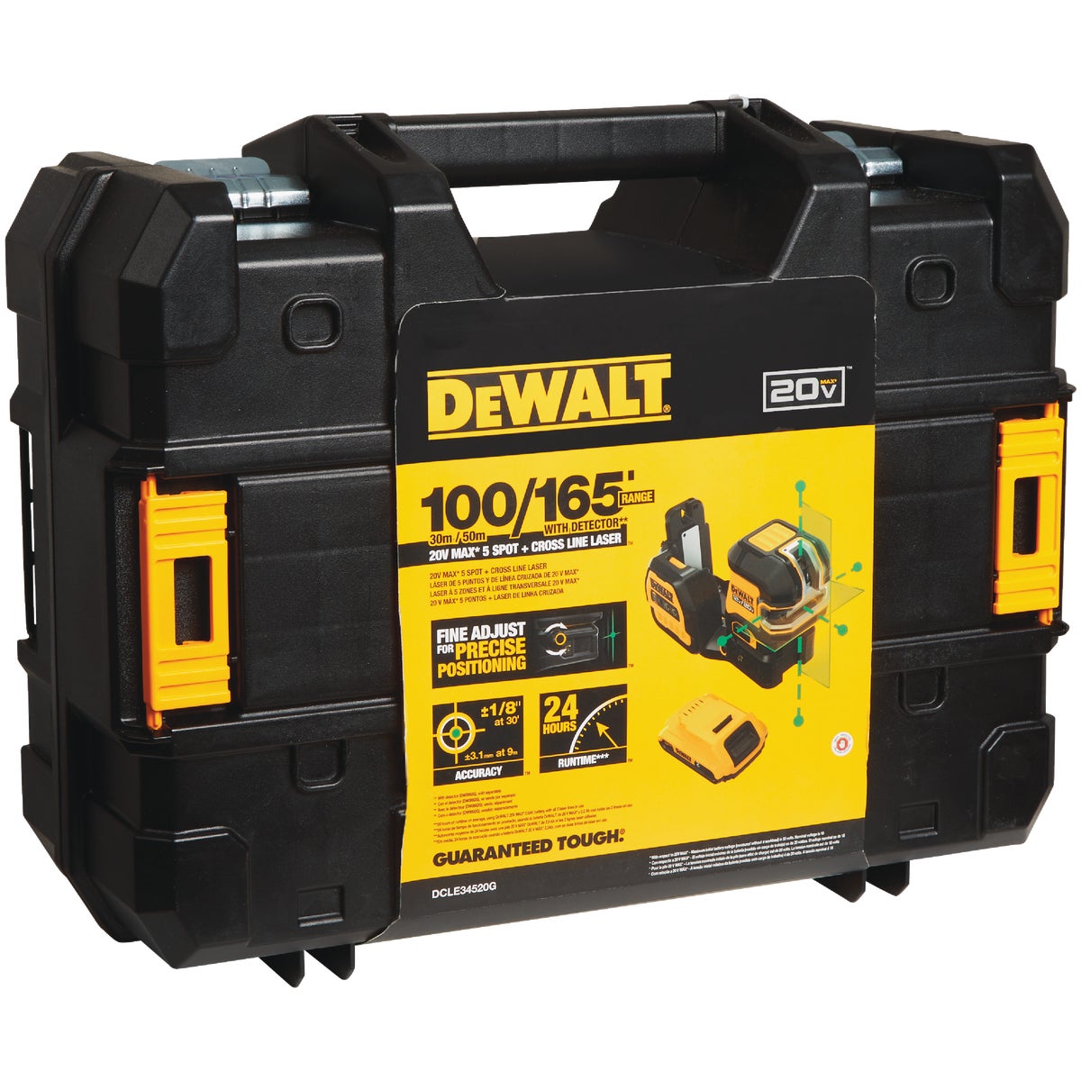DEWALT 12V/20V MAX Cordless Green Cross Line 5-Spot Laser Level (Tool Only) Image 3