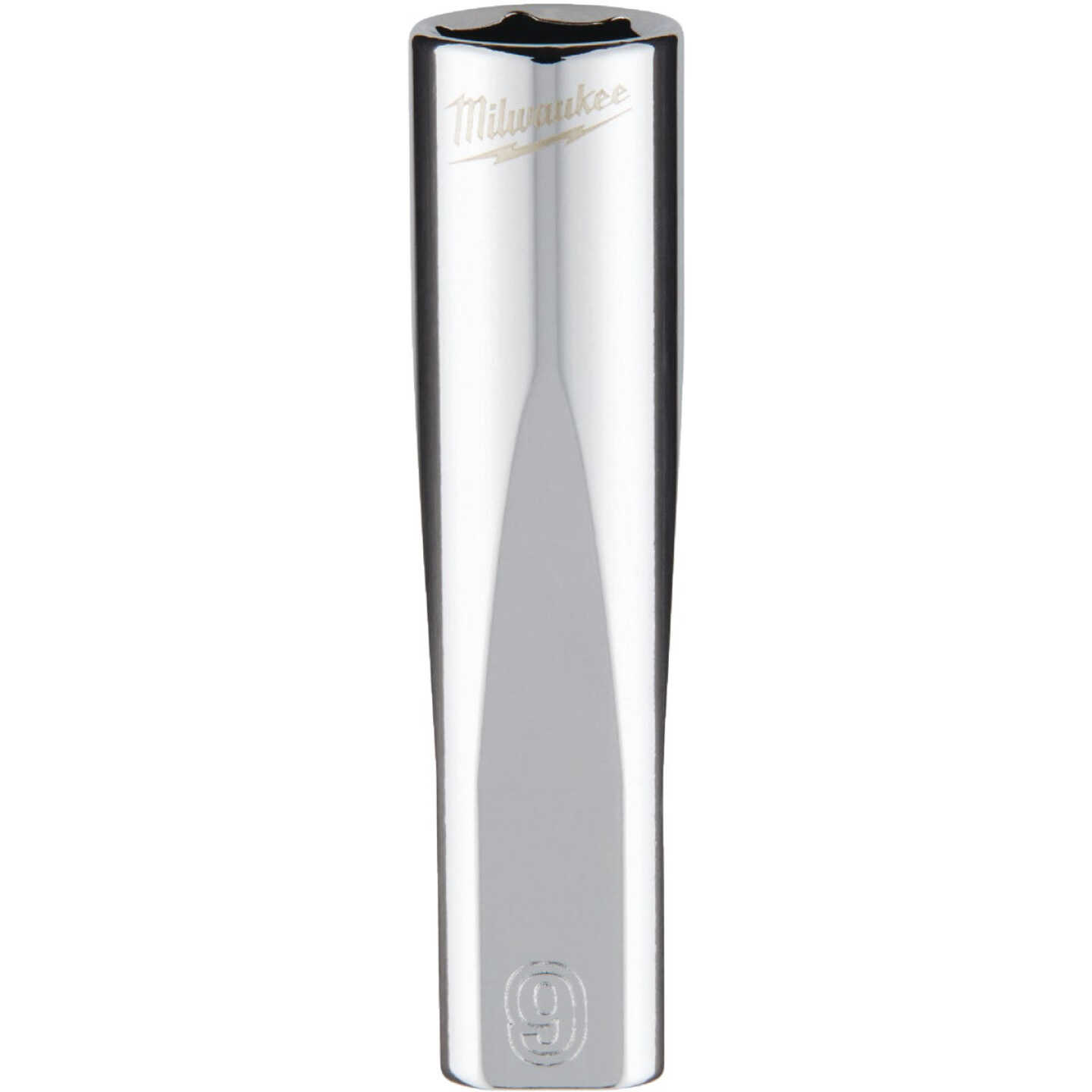 Milwaukee 1/4 In. Drive 9 mm 6-Point Deep Metric Socket with FOUR FLAT Sides Image 1