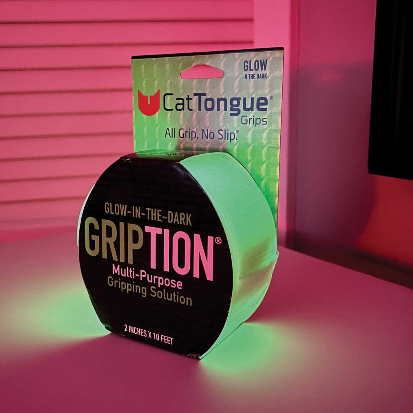 CatTongue Grips 2 In. x 10 Ft. Glow-In-The-Dark Non-Abrasive Anti-Slip Roll Image 2