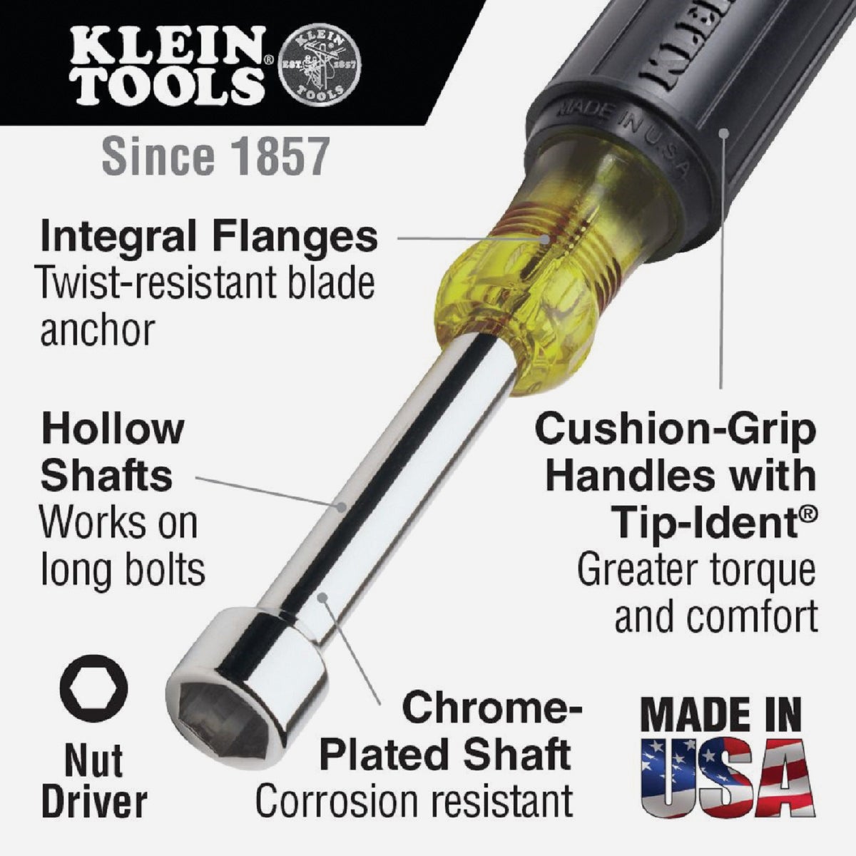 Klein Standard 5/16 In. Nut Driver with 3 In. Hollow Shank Image 3
