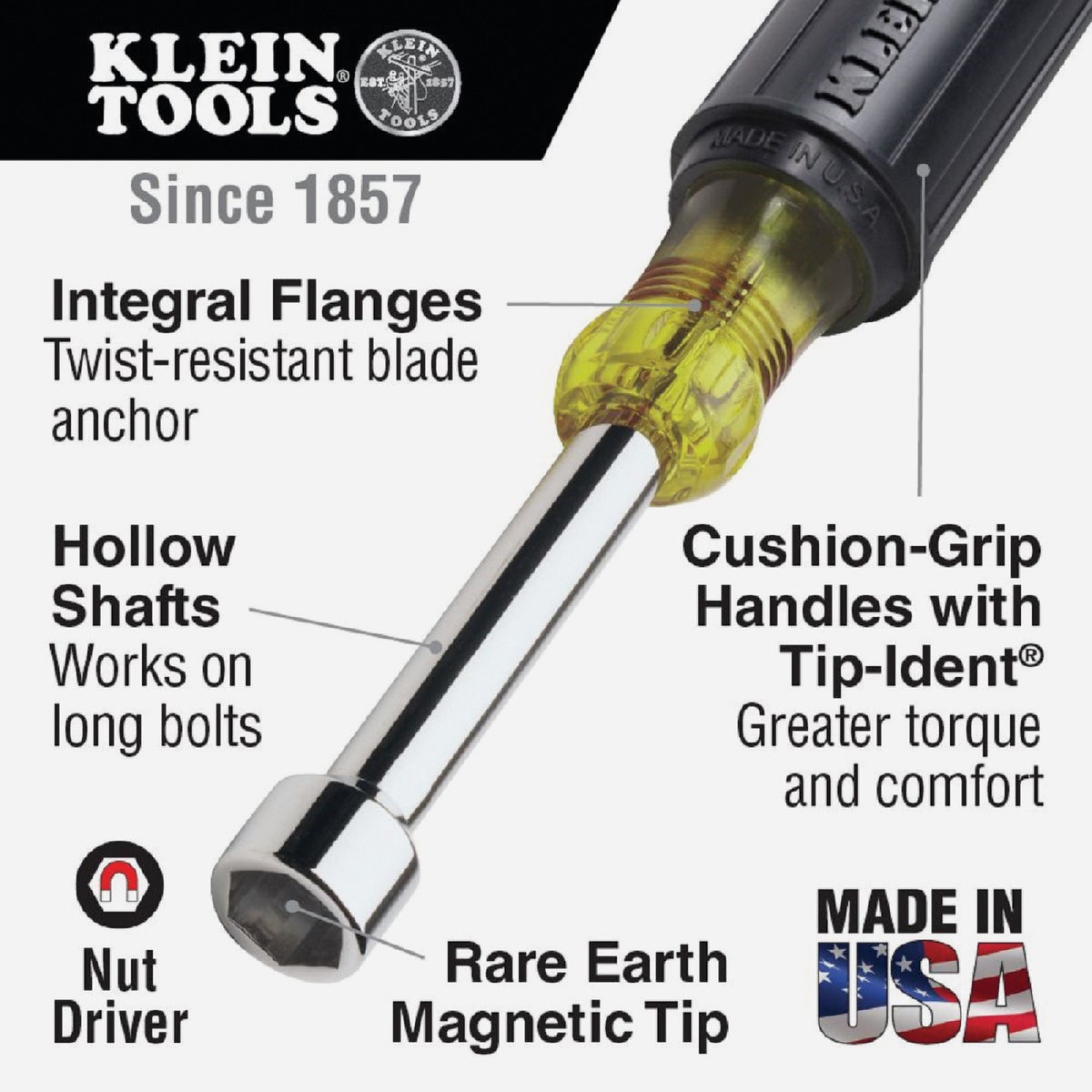 Klein Standard 11/32 In. Nut Driver with 3 In. Hollow Shank Image 2