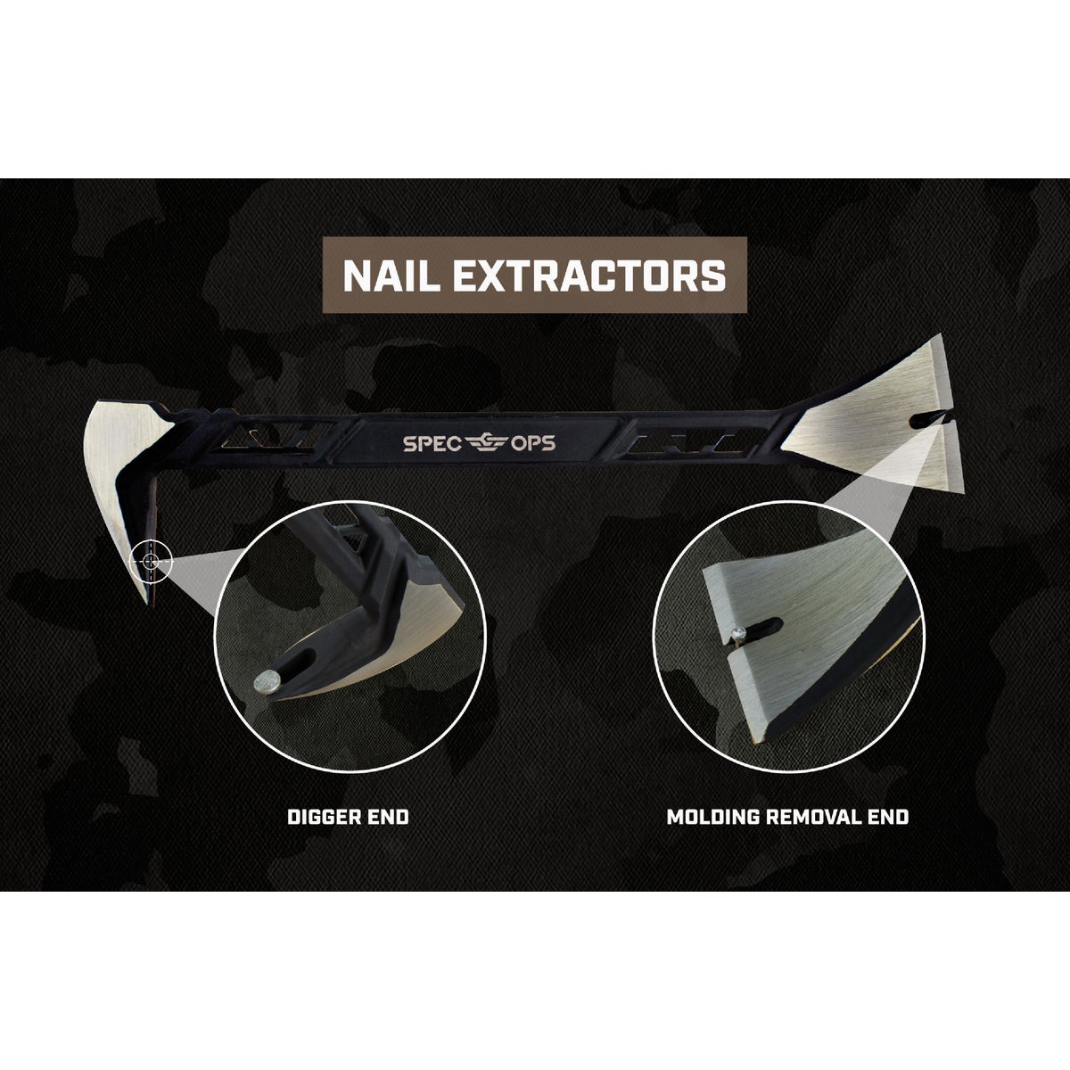 Spec Ops 11 In. High-Carbon Steel Nail Puller Cats Paw Molding Pry Bar Image 6