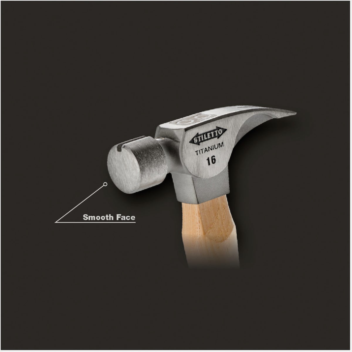 Stiletto 16 Oz. Smooth-Face Framing Hammer with Hickory Handle Image 3