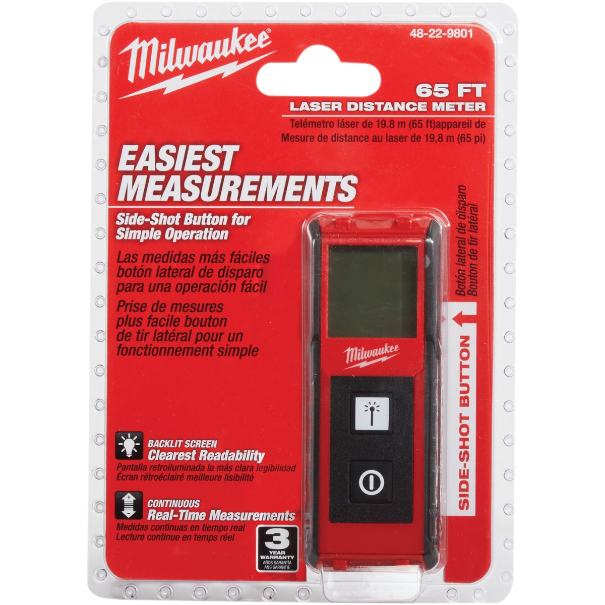 Milwaukee 65 Ft. Backlit Screen Laser Distance Meter Image 3