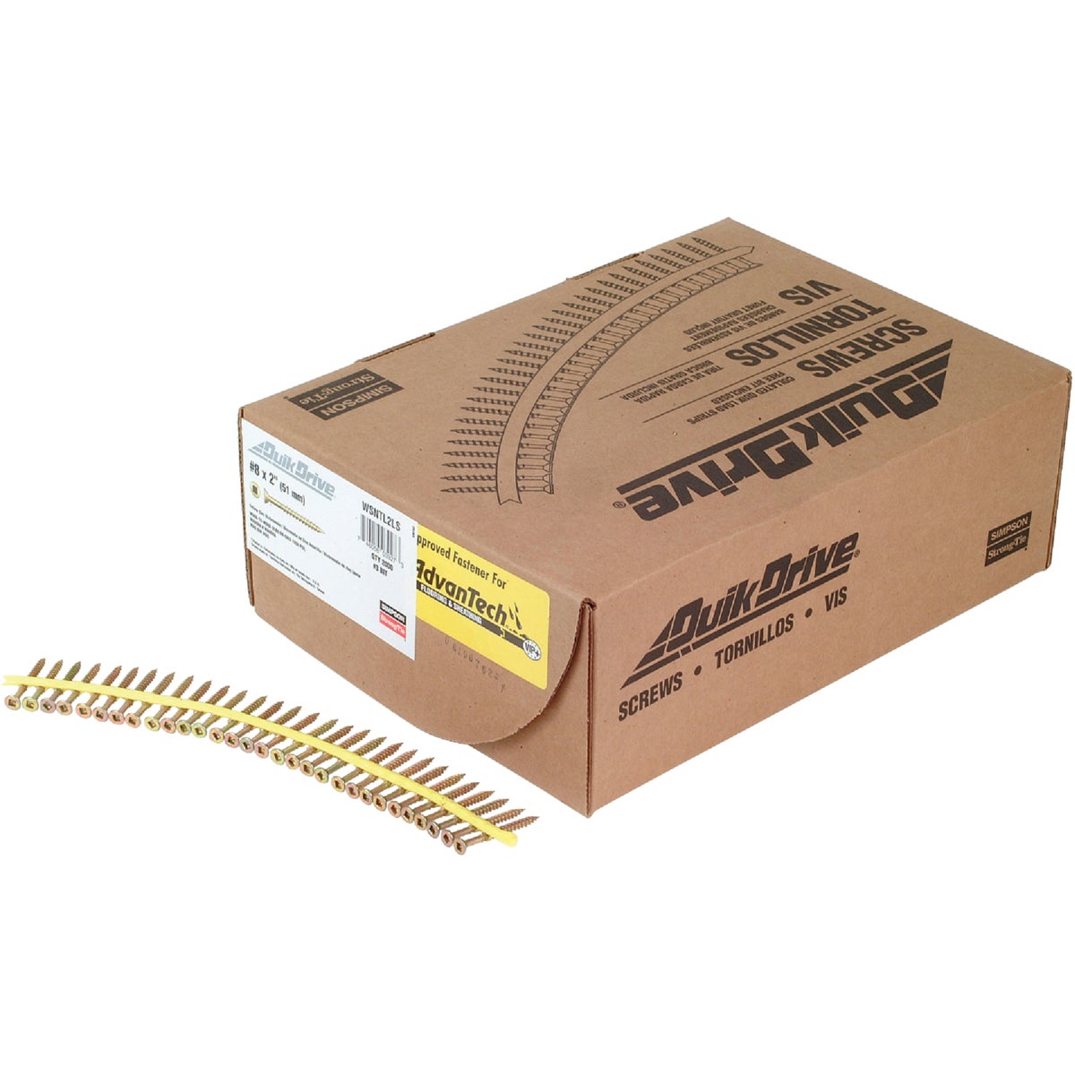 Strong-Drive WSV SUBFLOOR Screw (Collated)  #9 x 2 in. T25, Yellow Zinc (2000-Qty)