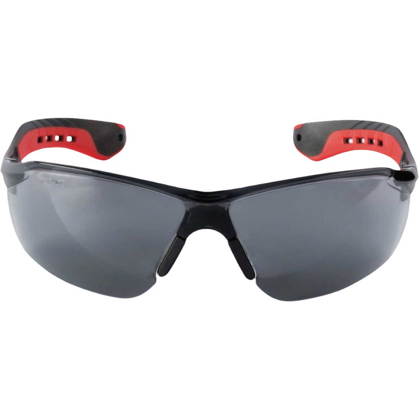 3M Black/Red Frame Flat Temple Safety Glasses with Anti-Scratch Gray Lenses Image 1