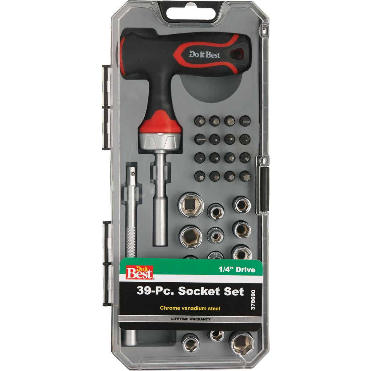 Do it Best Standard/Metric 1/4 In. Drive 6-Point Shallow Socket Set (39-Piece) Image 2