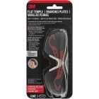3M Black/Red Frame Flat Temple Safety Glasses with Anti-Scratch Clear Lenses Image 2