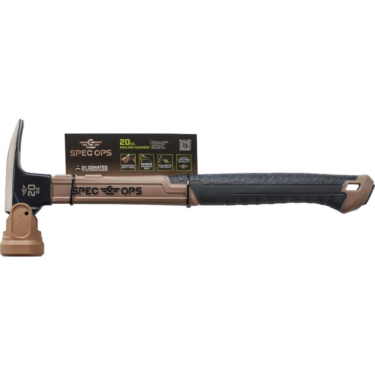 Spec Ops 20 Oz. 16 In. Rip Claw Fiberglass Hammer with Soft Mallet Cap Image 2