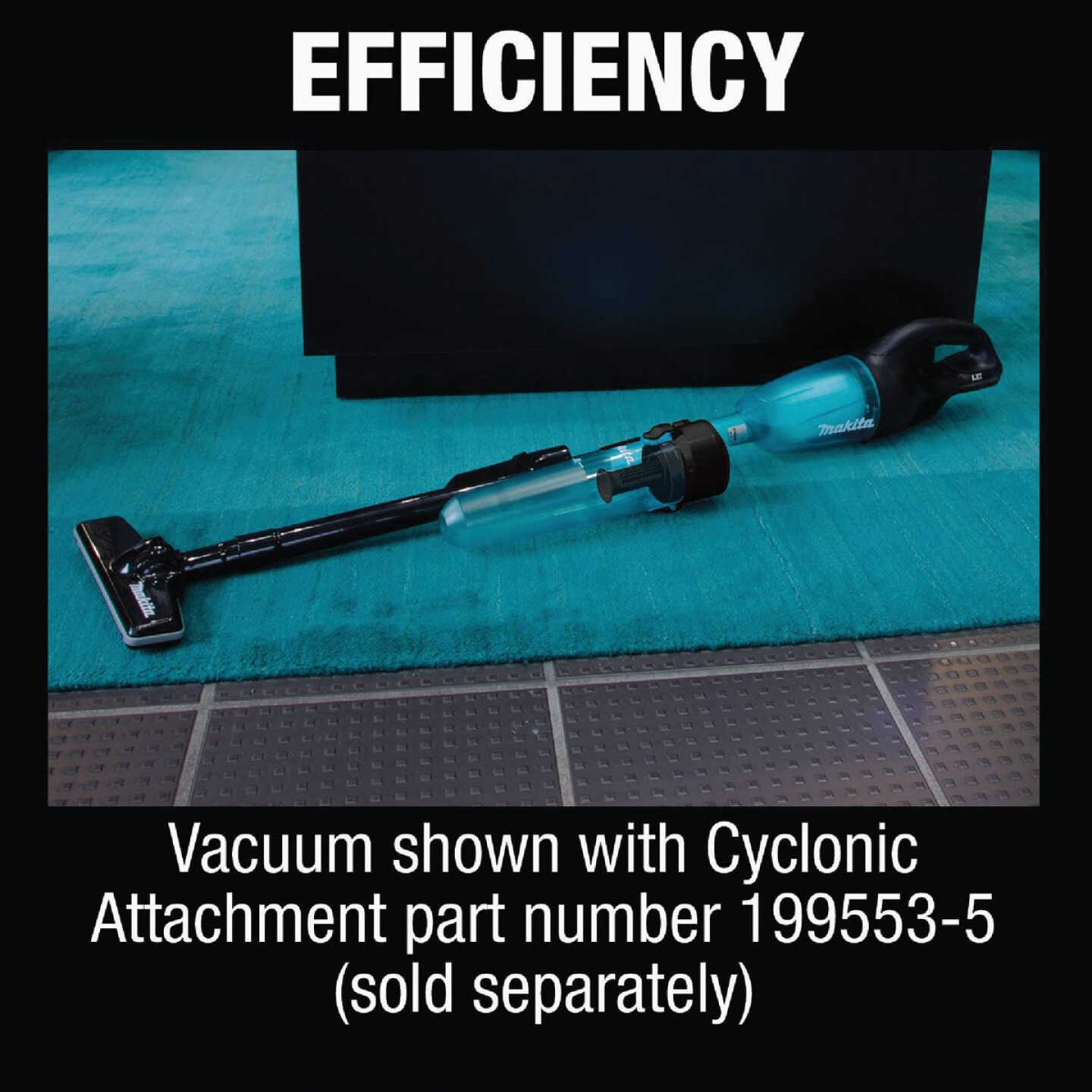 Makita 18V LXT Cordless Bagless Compact Stick Vacuum Cleaner, Black (Tool Only) Image 8