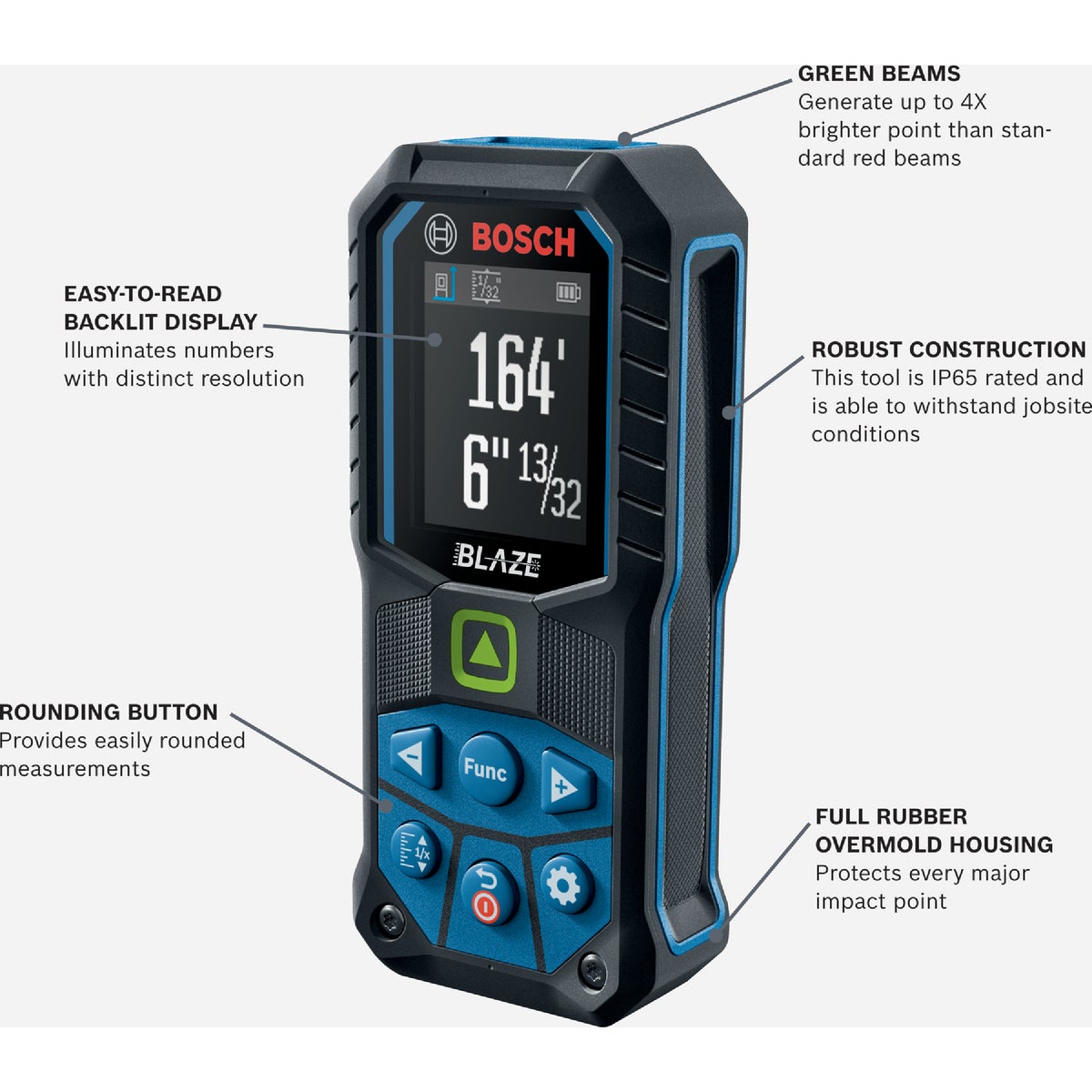 Bosch BLAZE Green-Beam 165 Ft. Laser Measure Image 2