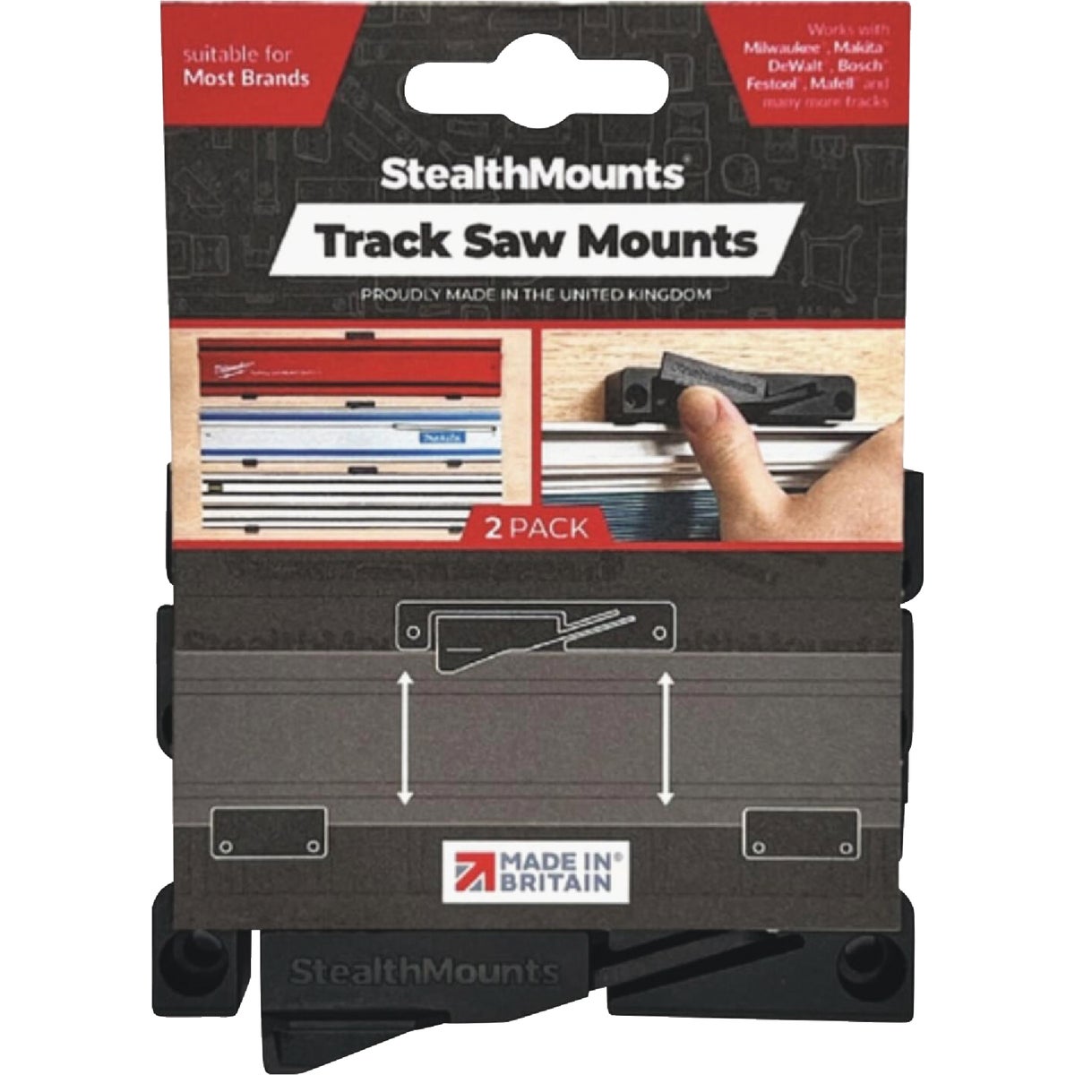 Stealthmounts Universal Track Saw Guide Rail Mount (2-Pack)