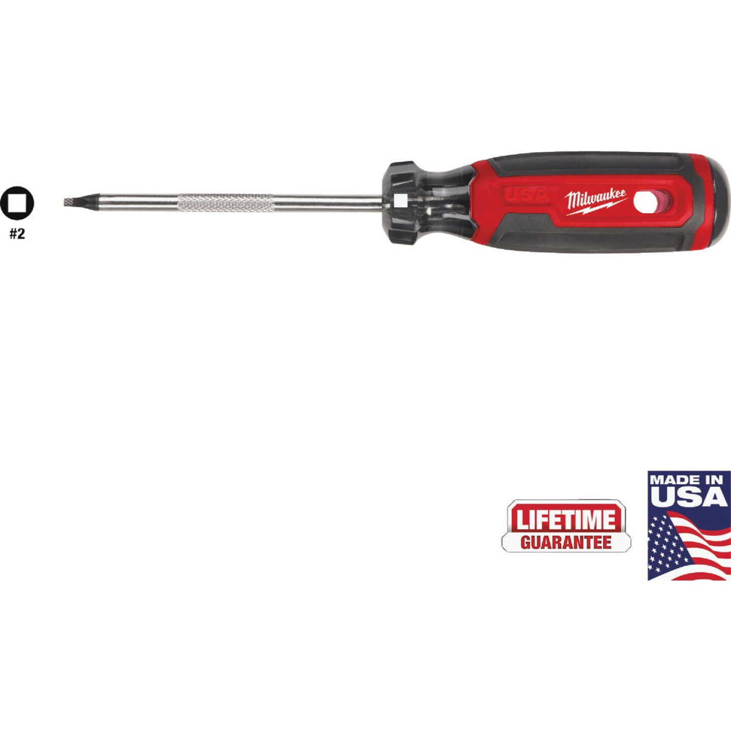 Milwaukee #3 x 6 In. Square Recess Cushion Grip Screwdriver (USA) Image 1