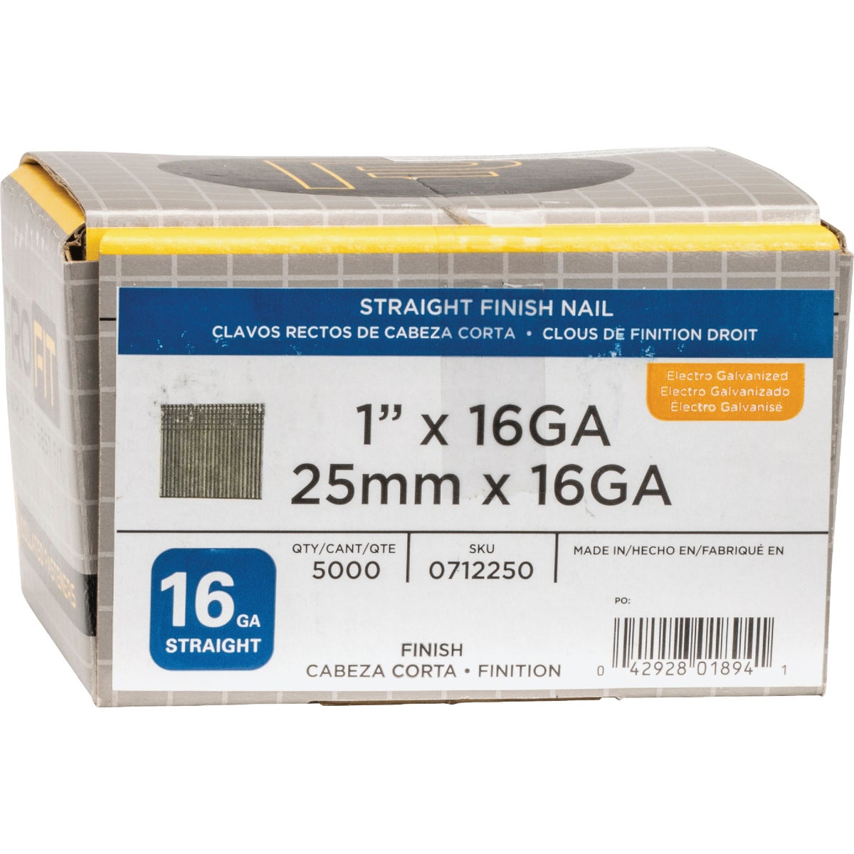 Pro-Fit 1 In. 16 Gauge Electro Galvanized Straight Finish Nails (5000 Ct.) Image 2