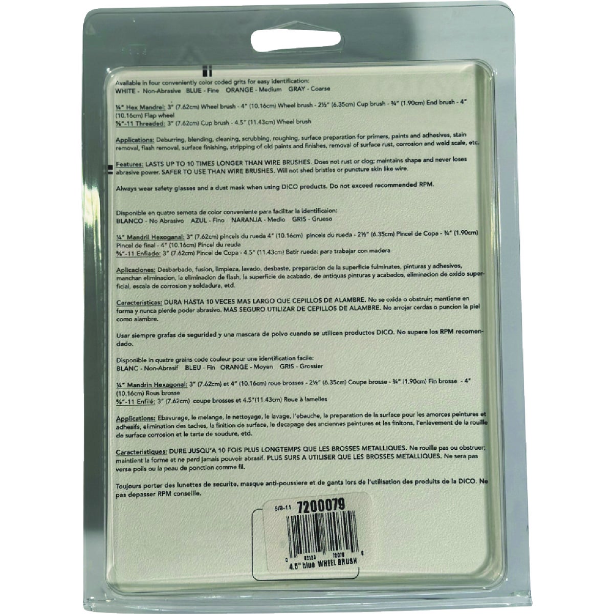 Dico Nyalox 4-1/2 In. Fine Blue Angle Grinder Wheel Brush Image 3