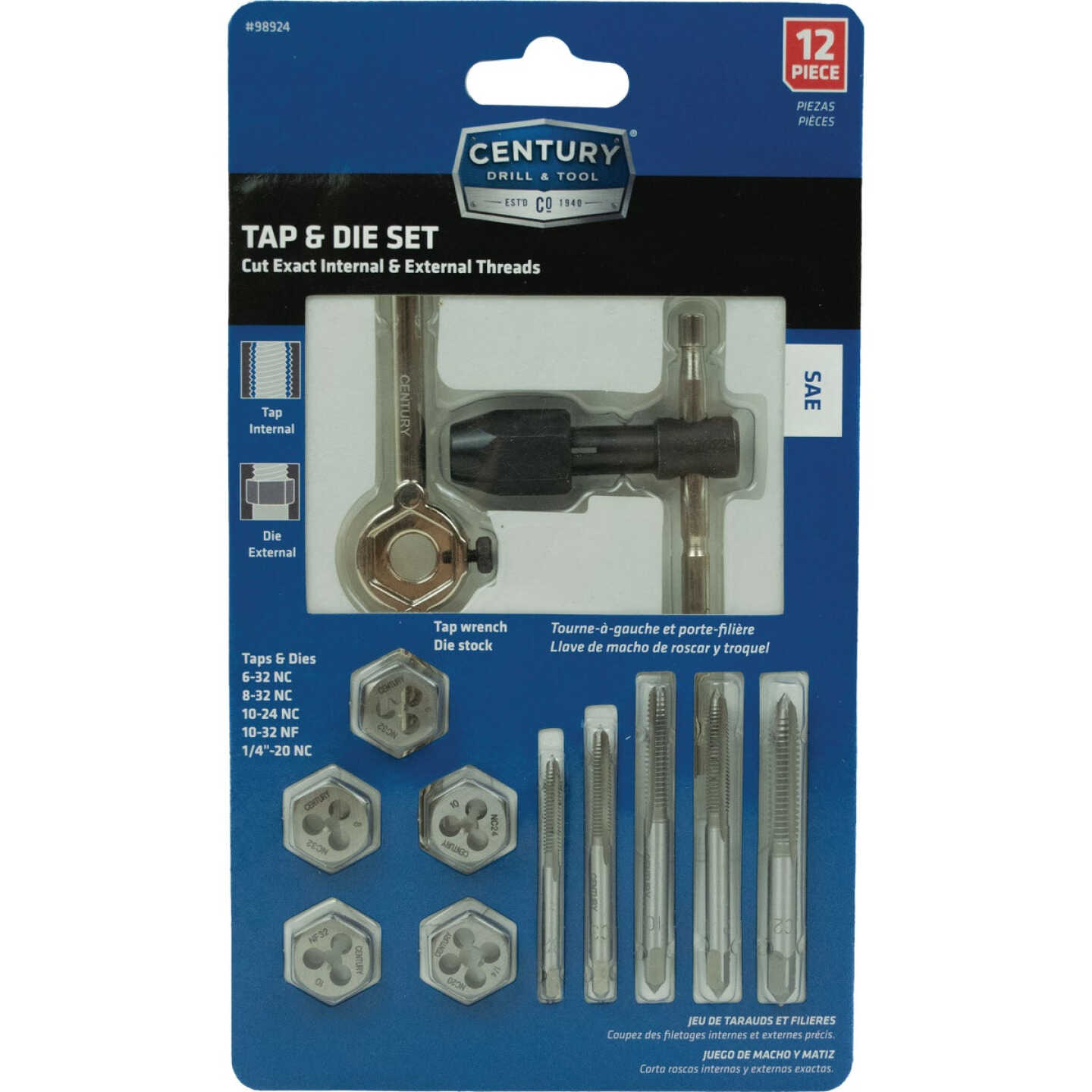 Century Drill & Tool Machine Screw & Fractional Tap & Die Set (12-Piece) Image 7