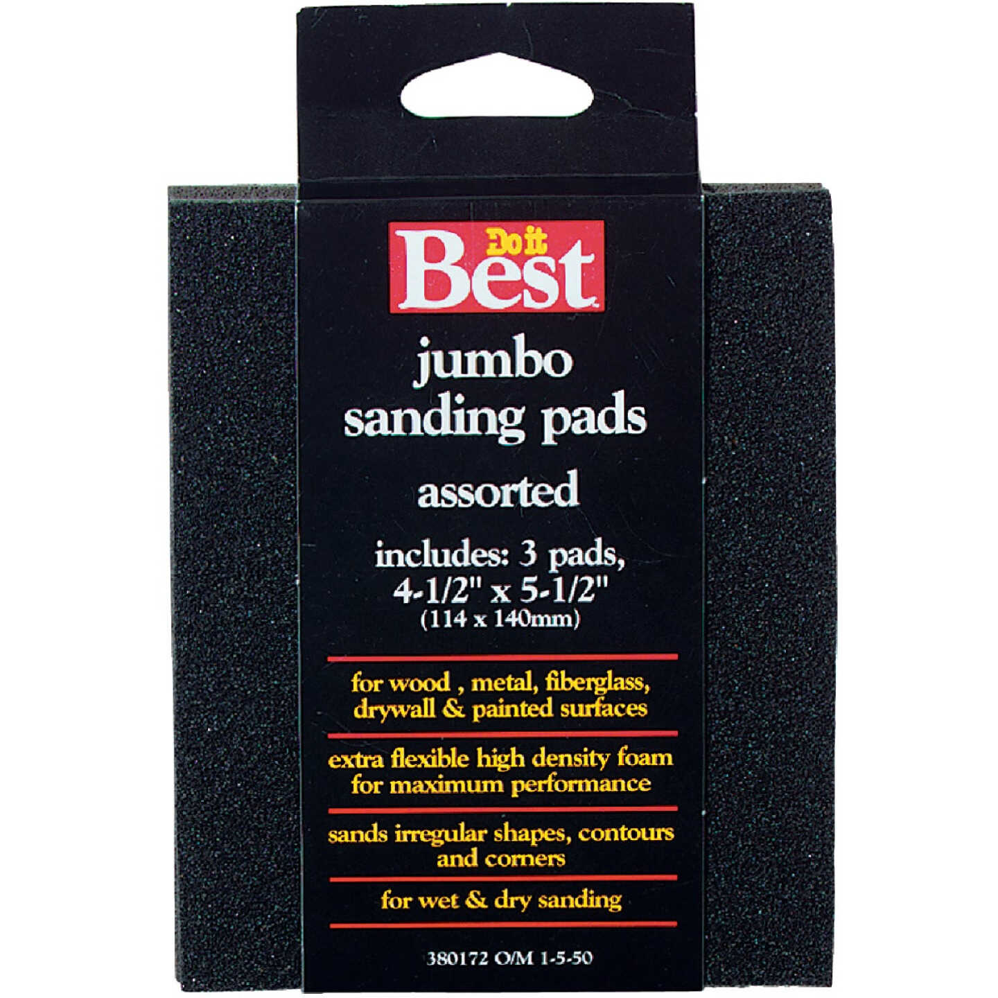 Do it Best Flex 4-1/2 In. x 5-1/2 In. x 1 In. Assorted Sanding Sponge (3-Pack) Image 1