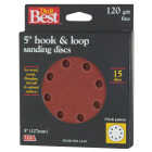 Do it Best 5 In. 120-Grit 8-Hole Pattern Vented Sanding Disc with Hook & Loop Backing (15-Pack) Image 1
