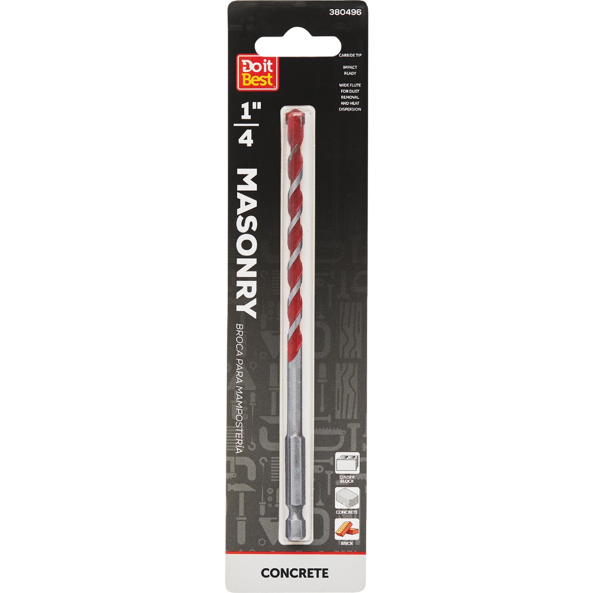 Do it Best 1/4 In. x 6 In. Impact Ready Carbide Masonry Drill Bit