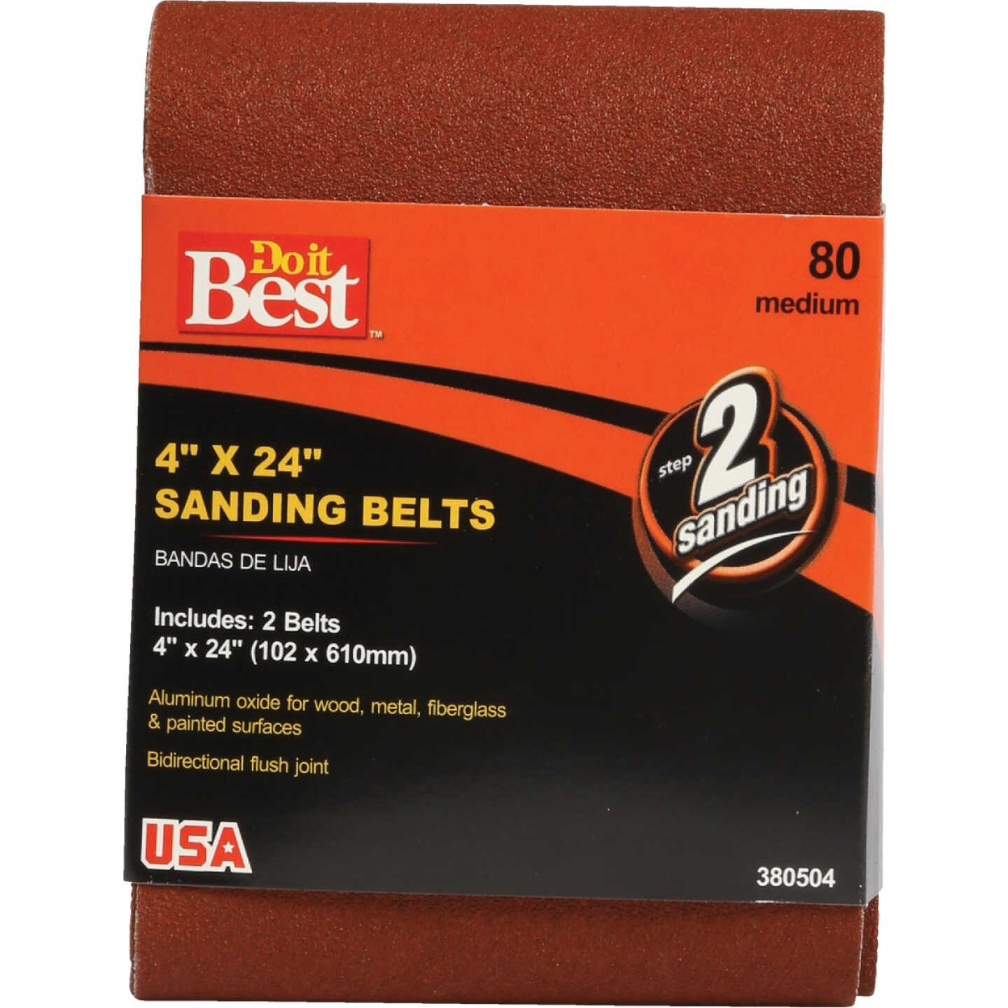 Do it Best 4 In. x 24 In. 80 Grit Heavy-Duty Sanding Belt (2-Pack) Image 1