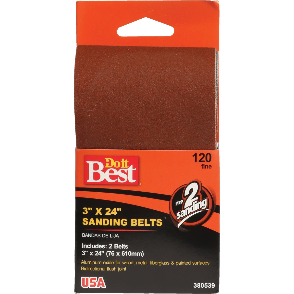 Do it Best 3 In. x 24 In. 120 Grit Heavy-Duty Sanding Belt (2-Pack) Image 1