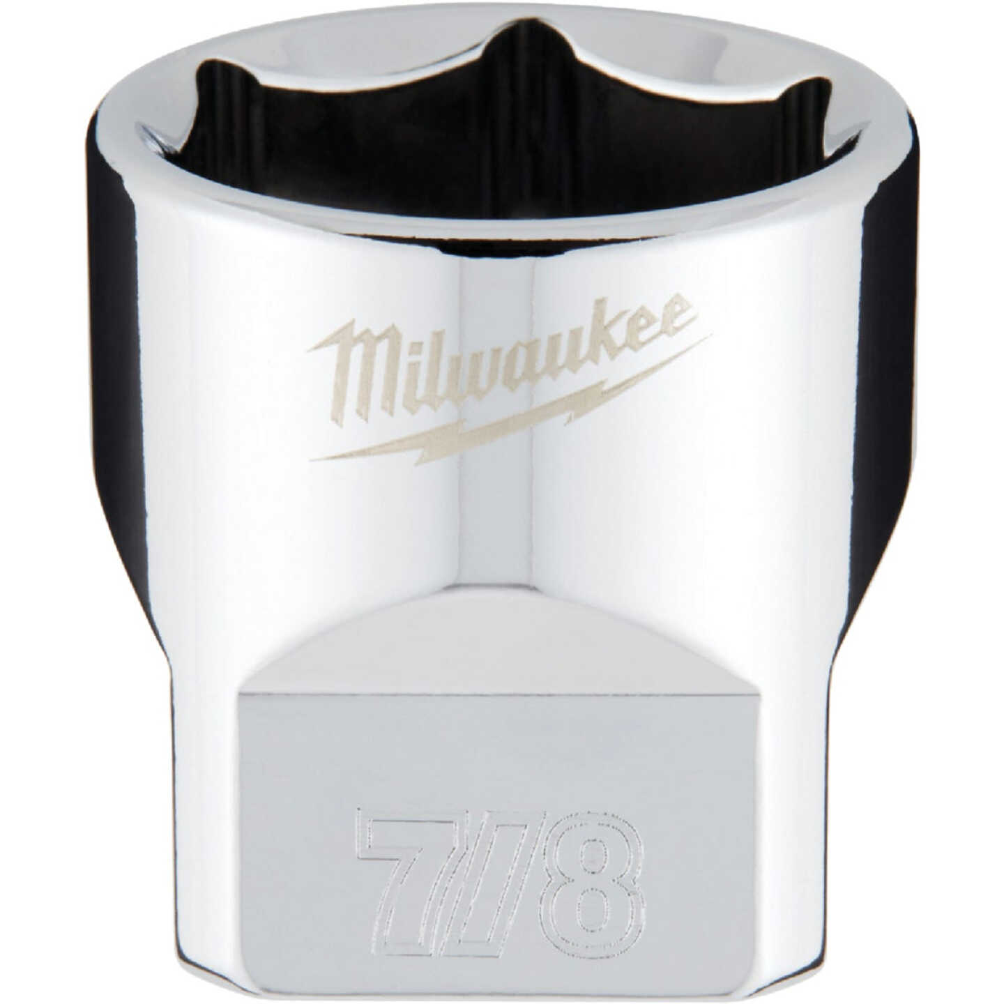 Milwaukee 3/8 In. Drive 7/8 In. 6-Point Shallow Standard Socket with FOUR FLAT Sides Image 1