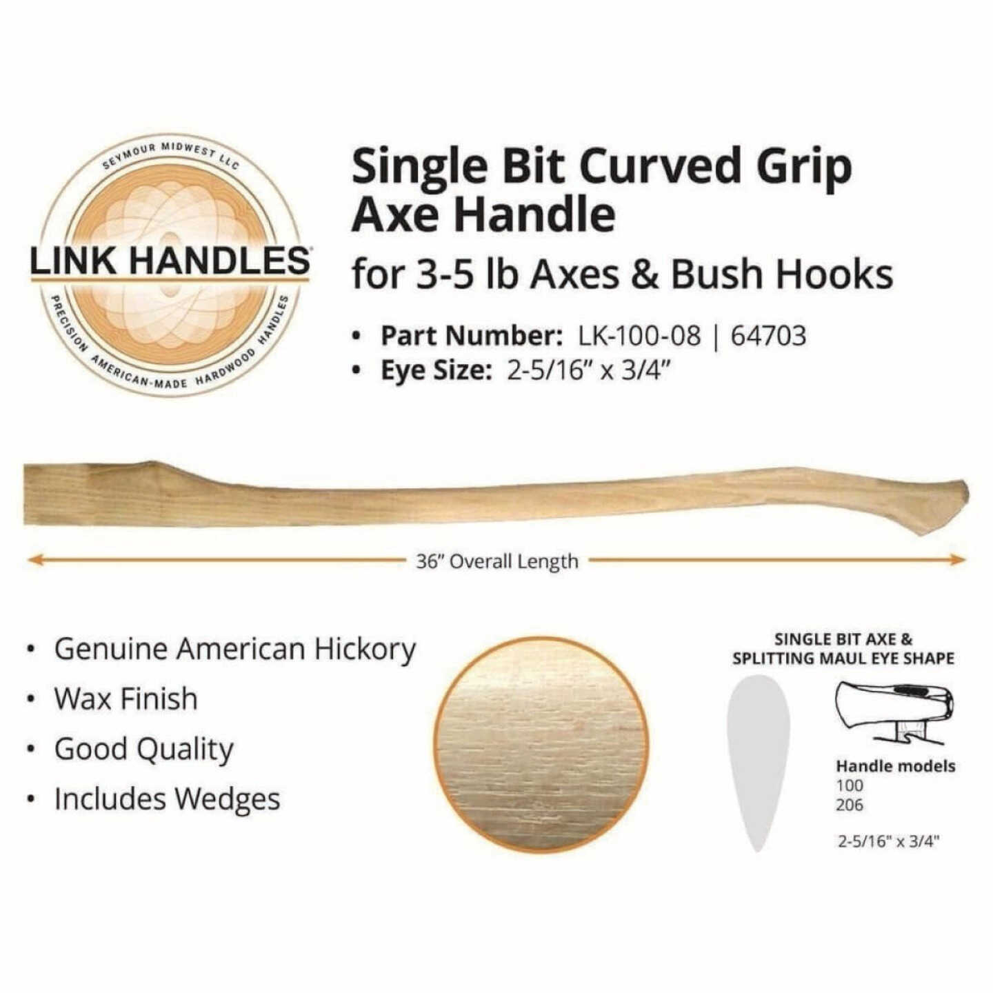 Link 36 In. Homeowner Single Bit Axe Handle Image 1