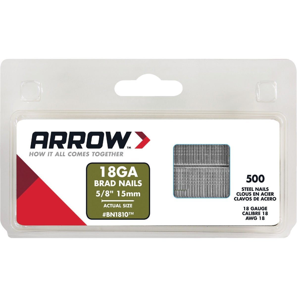 Arrow 18-Gauge Steel Brad Nail, 5/8 In. (1000-Pack) Image 1