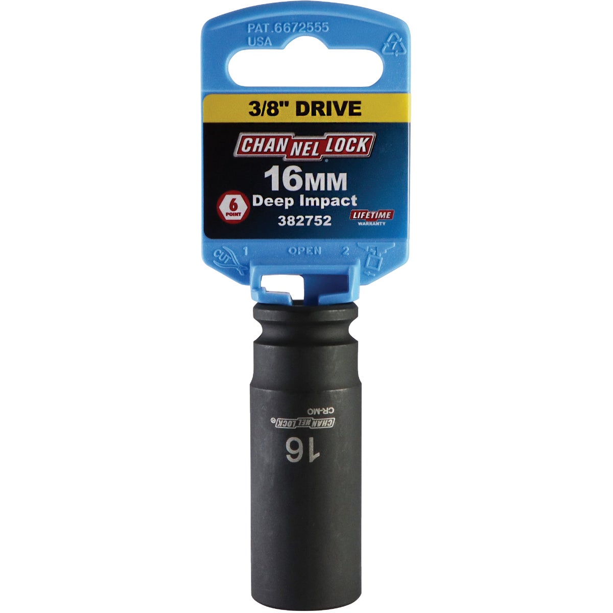 Channellock 3/8 In. Drive 16 mm 6-Point Deep Metric Impact Socket Image 2