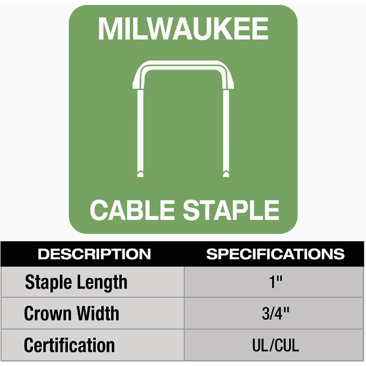Milwaukee 1 In. x 3/4 In. Insulated Cable Staples (600-Count) Image 4