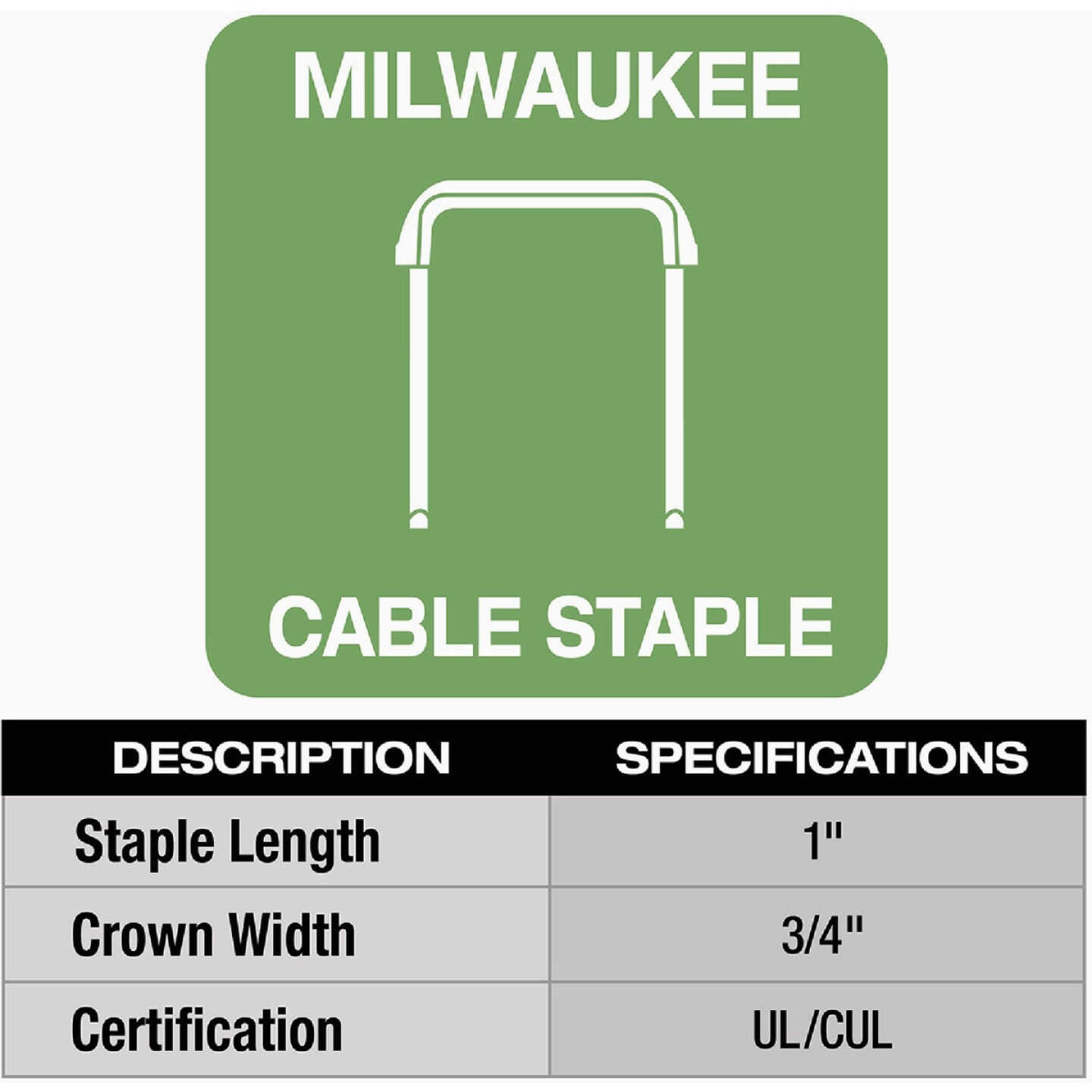 Milwaukee 1 In. x 3/4 In. Insulated Cable Staples (600-Count) Image 4