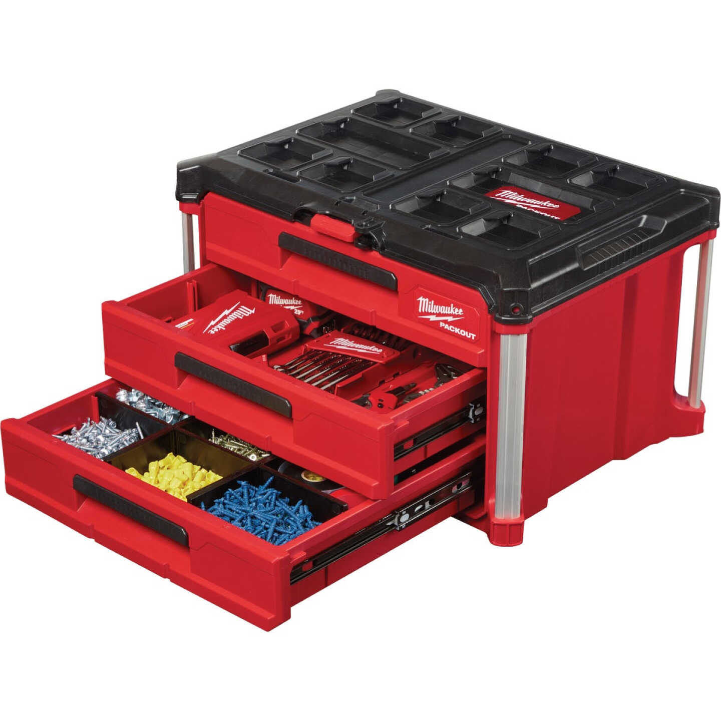 Milwaukee PACKOUT 3-Drawer Toolbox, 50 Lb. Capacity Image 4