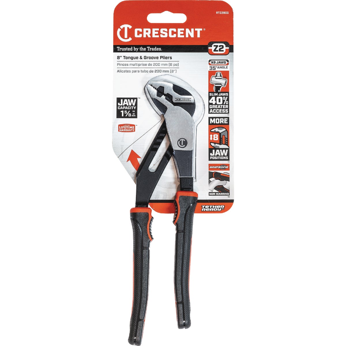 Crescent 8 In. Straight Jaw Tongue & Groove Pliers Image 2