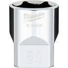 Milwaukee 1/2 In. Drive 24 mm 6-Point Shallow Metric Socket with FOUR FLAT Sides Image 1