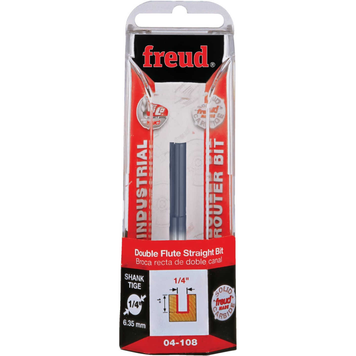 Freud 1/4 In. x 1 In. Double Flute Straight Router Bit Image 1