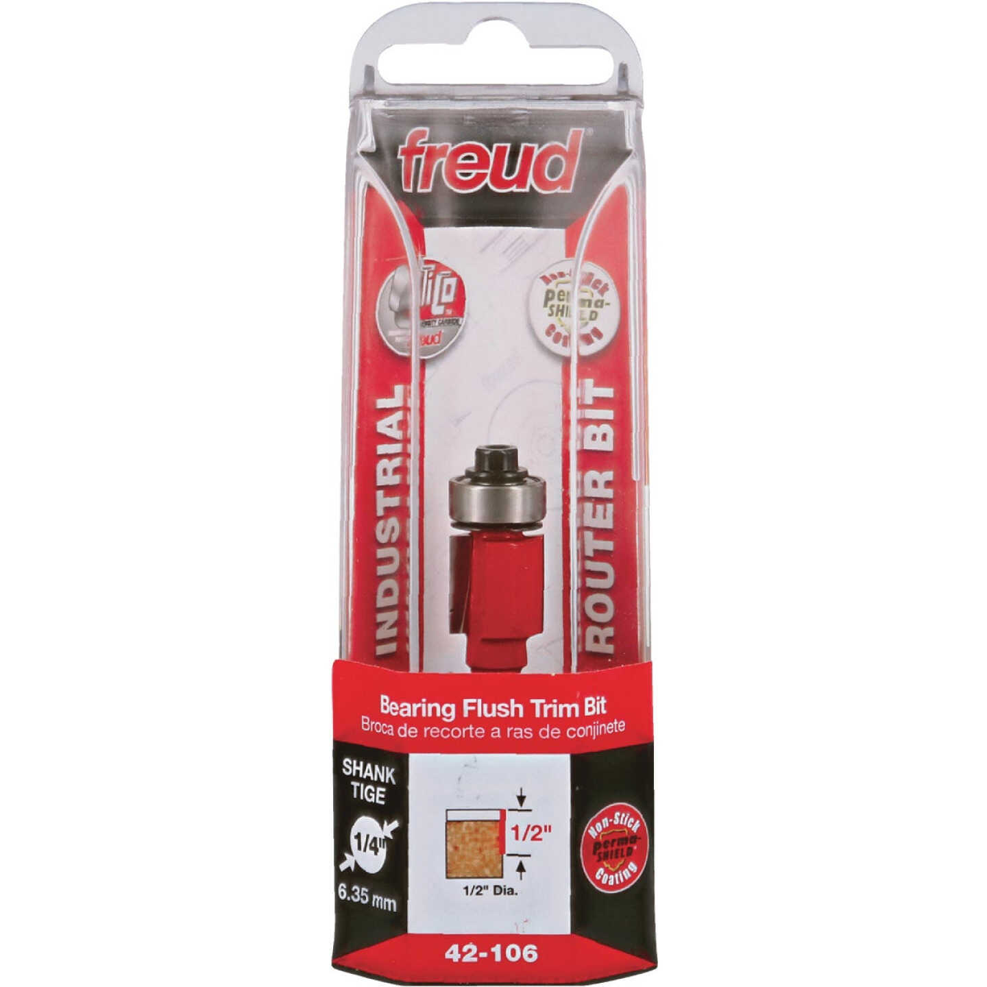 Freud 1/2 In. x 1/2 In. 2-Cutter Flush Trim Router Bit Image 1
