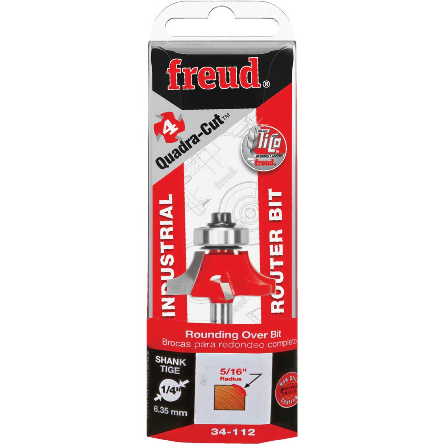 Freud 5/16 In. x 1/2 In. Quadra-Cut Rounding Over Bit with 1/4 In. Shank Image 1