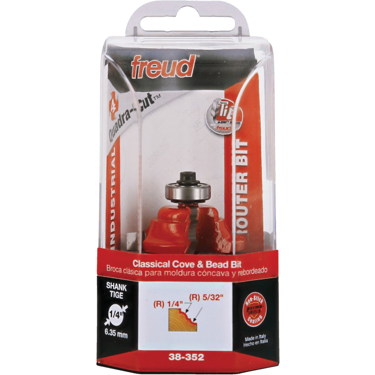 Freud 1-1/2 In. Quadra-Cut Classical Cove & Bead Router Bit