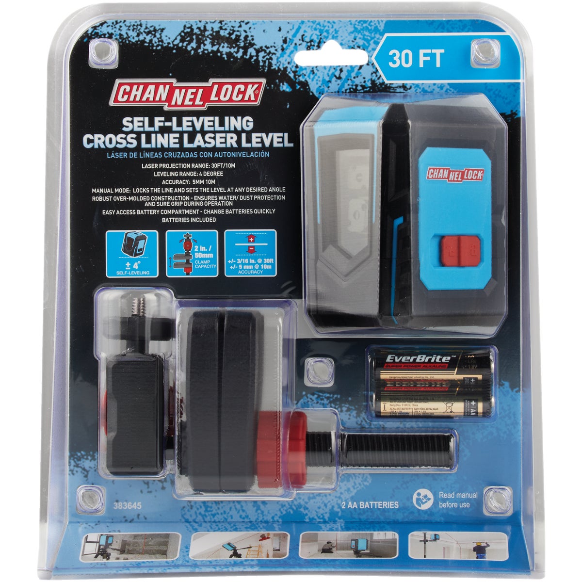 Channellock 30 Ft. Self-Leveling Cross-Line Laser Level Image 2